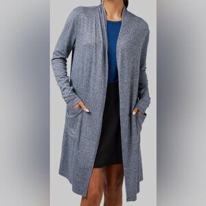Indigo Long Open Front Sweater with pockets Women’s L/XL